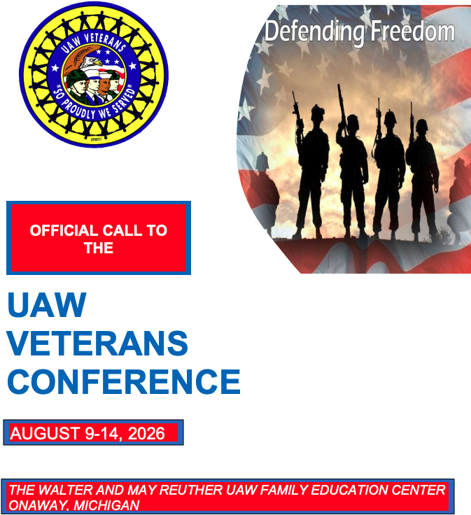 2026 UAW Veterans Conference, August 9-14, 2026