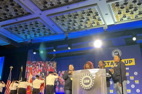 Arnold Knittel in color guard at 2024 UAW CAP Conference