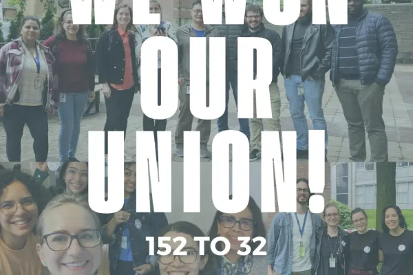 We won our union! 152 to 32. Einstein Researchers United-UAW