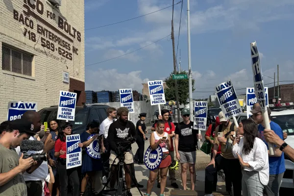 AOC addresses Local 259 rally in the Bronx