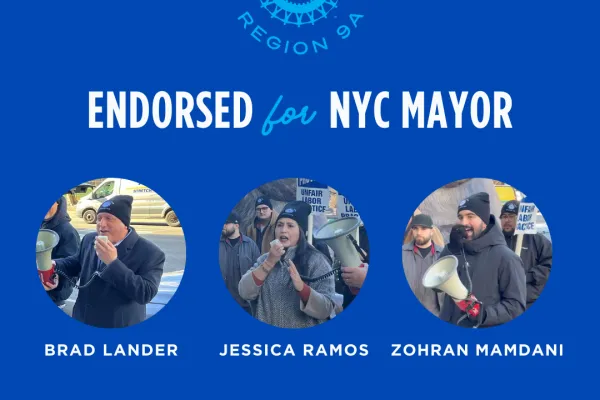 Endorsed for NYC Mayor: Brad Lander, Jessica Ramos, Zohran Mamdani. Pro-labor champions.