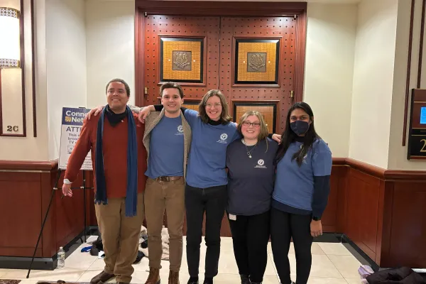 UConn GEU members testifying for public higher ed funding at Connecticut State Capitol