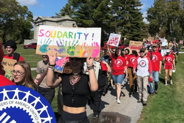 UMaine Grad Workers marching in 2025