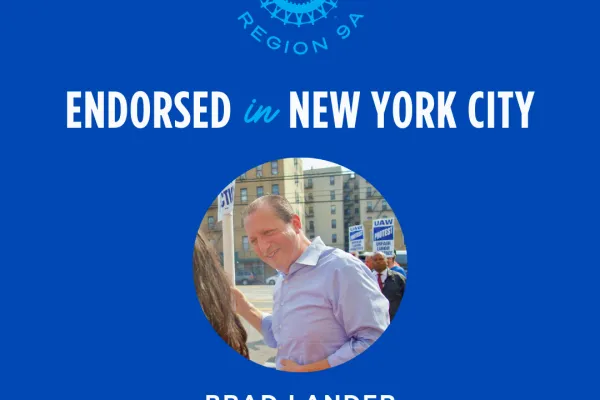 UAW Region 9A Endorses Brad Lander for Congress