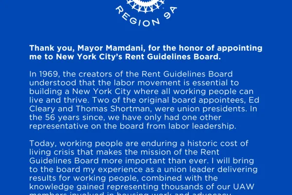 Statement on New York City Rent Guidelines Board
