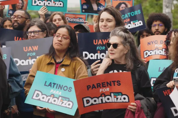 UAW members at rally for Darializa Avila Chevalier for Congress on Monday, May 25, in Morningside Heights