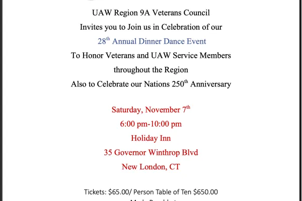 UAW Region 9A Veterans Council 28th Annual Dinner Dance