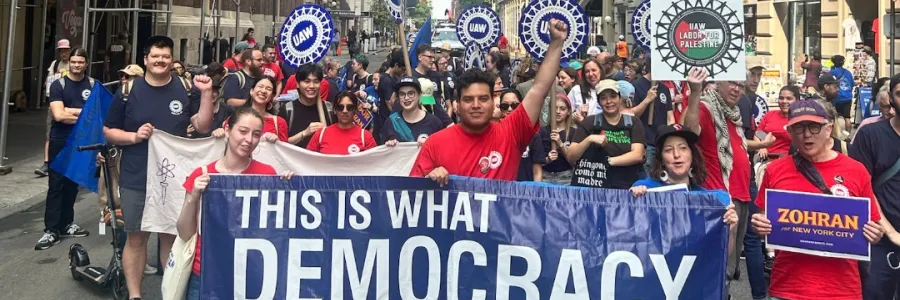 Members marching at 2025 NYC Labor Day Parade
