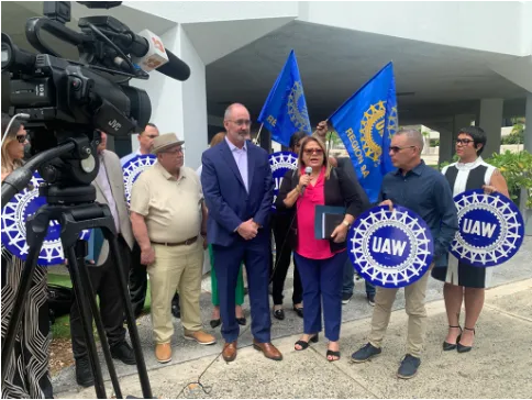 UAW President Shawn Fain and UAW Vice President Rich Boyer in Puerto Rico