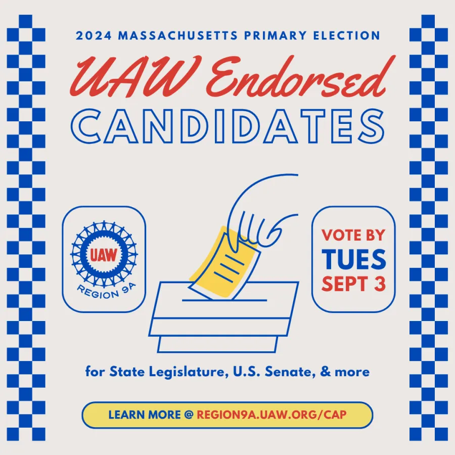 2024 Massachusetts Primary Election UAW Endorsed Candidates