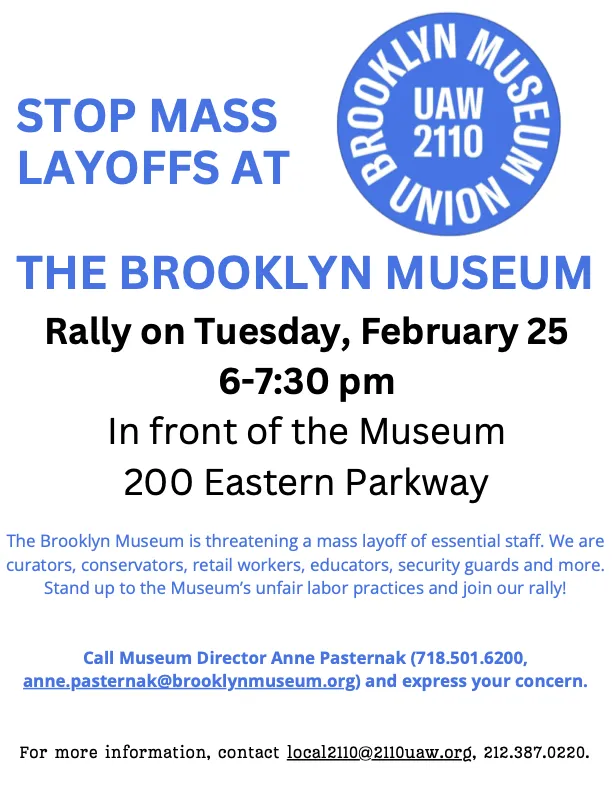 Stop mass layoffs at the Brooklyn Museum