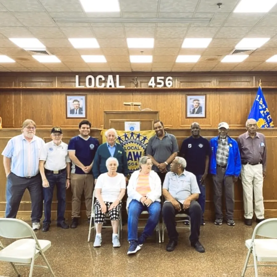 Region 9A Director Brandon Mancilla with retirees