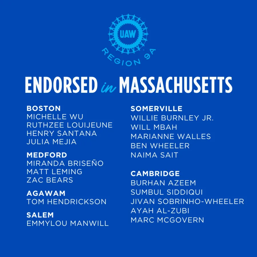 Vote for UAW-Endorsed Candidates in This Year’s Massachusetts Municipal Elections