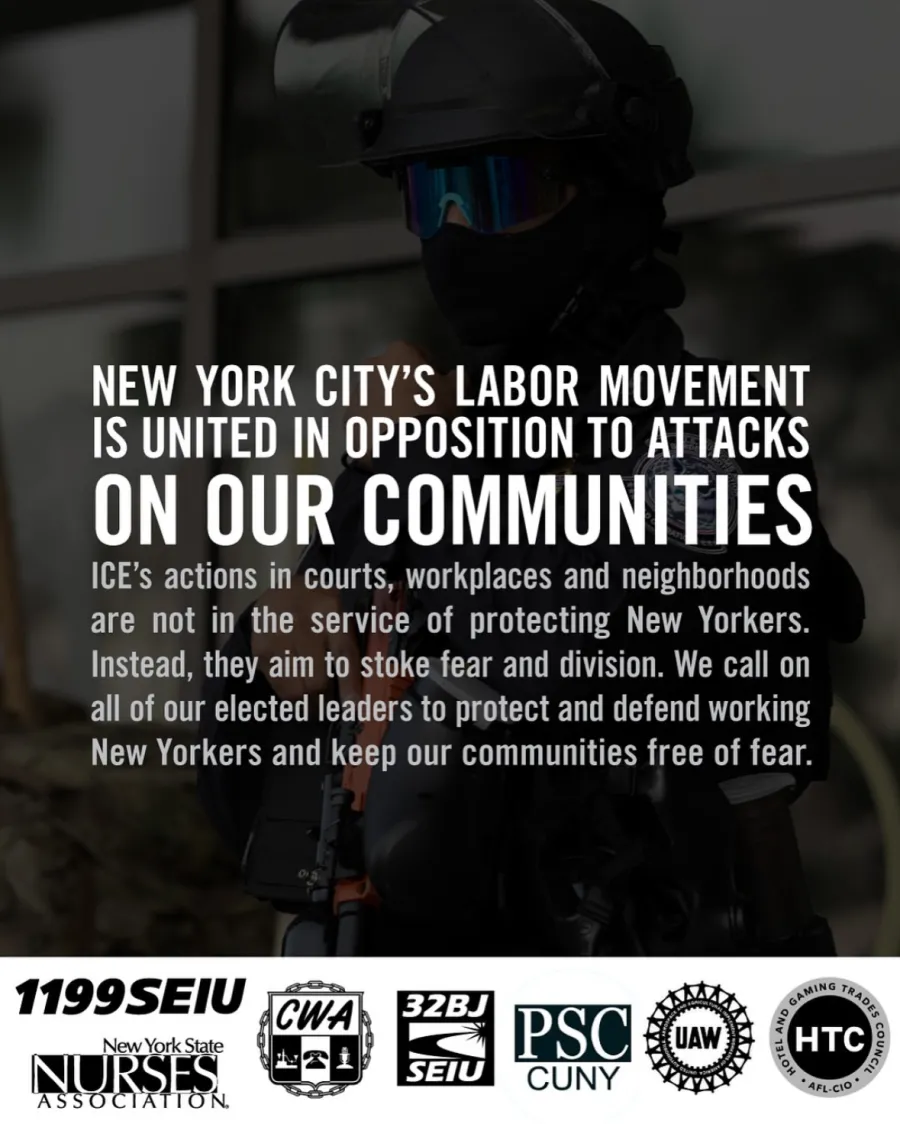 New York City’s Labor Movement is United in Opposition to Attacks on Our Communities