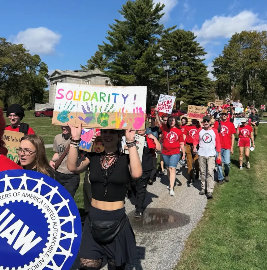 UMaine Grad Workers marching in 2025