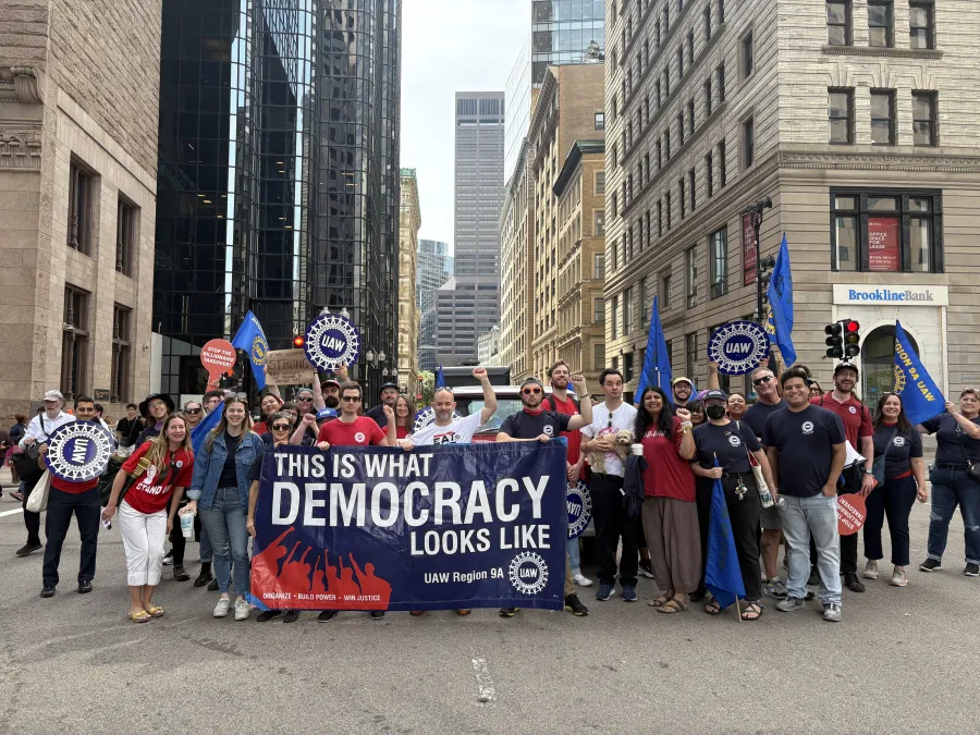 UAW members at the 2025 Boston Labor Day parade