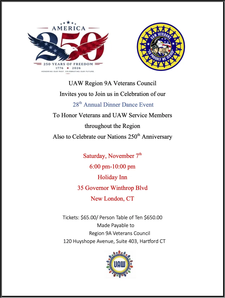 UAW Region 9A Veterans Council 28th Annual Dinner Dance