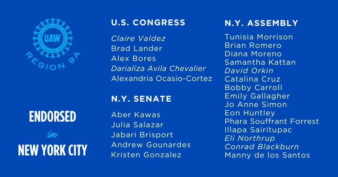 2026 NYC endorsements list