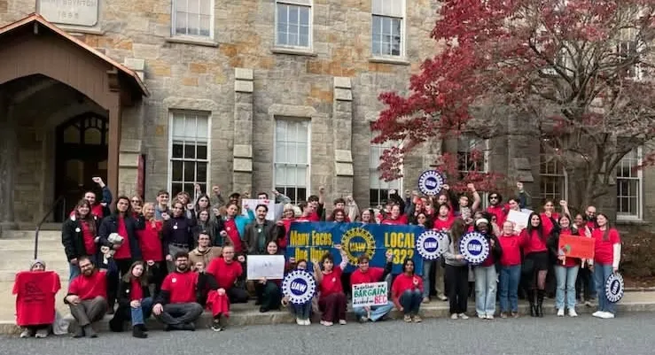Local 2322 rally with grad workers at WPI